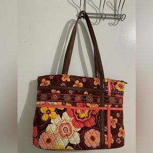 Vera Bradley tote with leather straps
